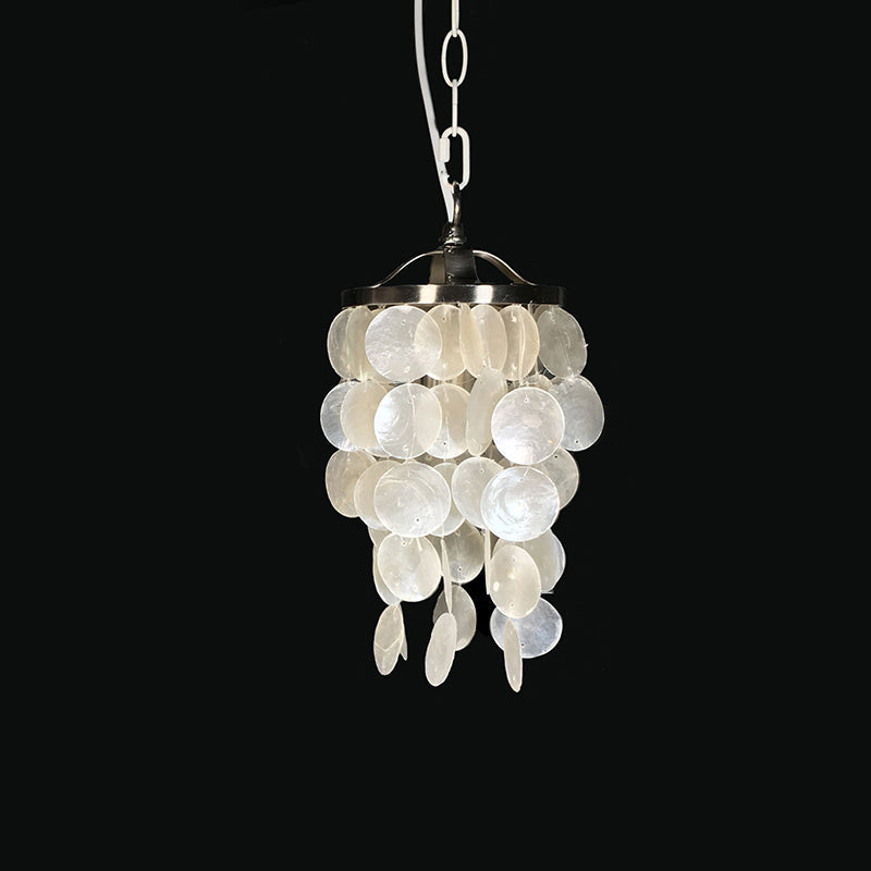 Nordic Shell Wind Chime Pendant Light - Elegant White Ceiling Light for Living Room