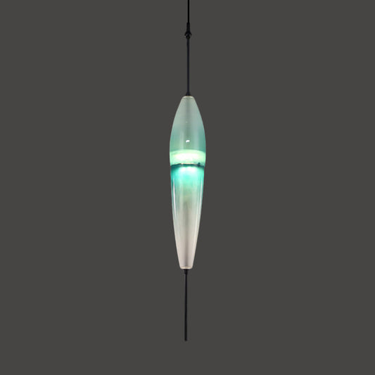Modern Blue Teardrop Pendant Lamp With Glass Shade In White/Warm Light