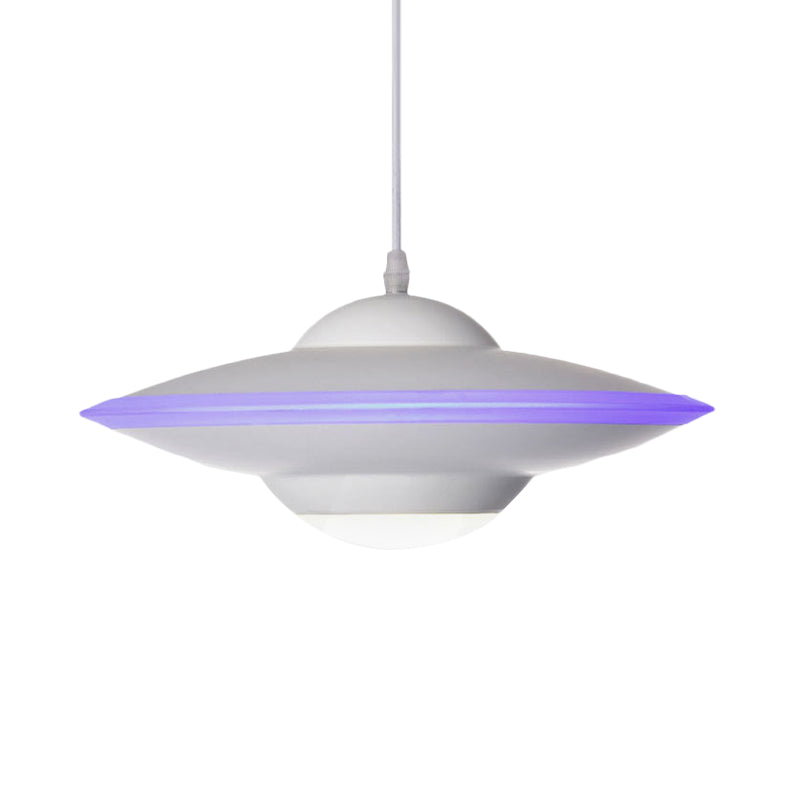 Macaron Style Metal Hanging Lamp - 12/16 W Led Black/White Warm/White Light Pendant Lighting For
