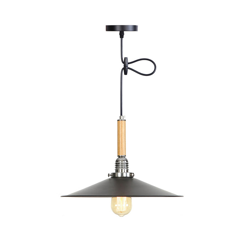Adjustable Metallic Saucer Pendant Light for Kitchen - Industrial Ceiling Hanging Light with 1 Bulb