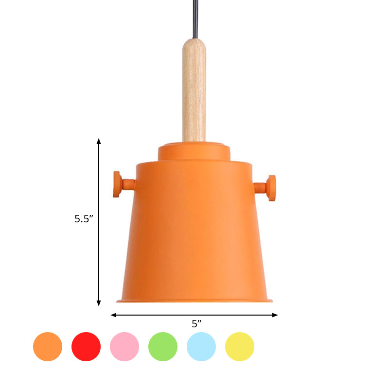 Sleek Adjustable Cord Single Light Pendant Lamp - Modern Metal and Wood Hanging Light