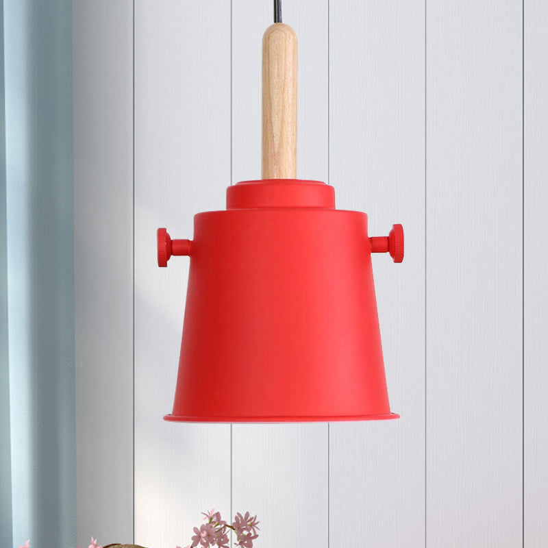Sleek Adjustable Cord Single Light Pendant Lamp - Modern Metal and Wood Hanging Light