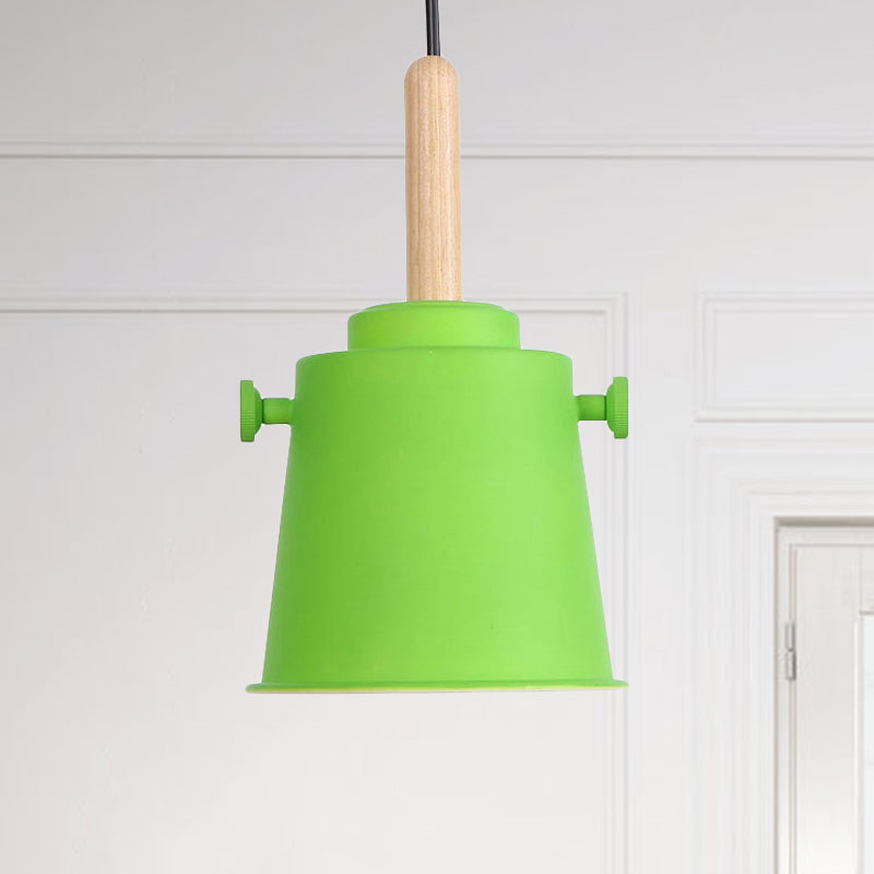 Sleek Adjustable Cord Single Light Pendant Lamp - Modern Metal and Wood Hanging Light