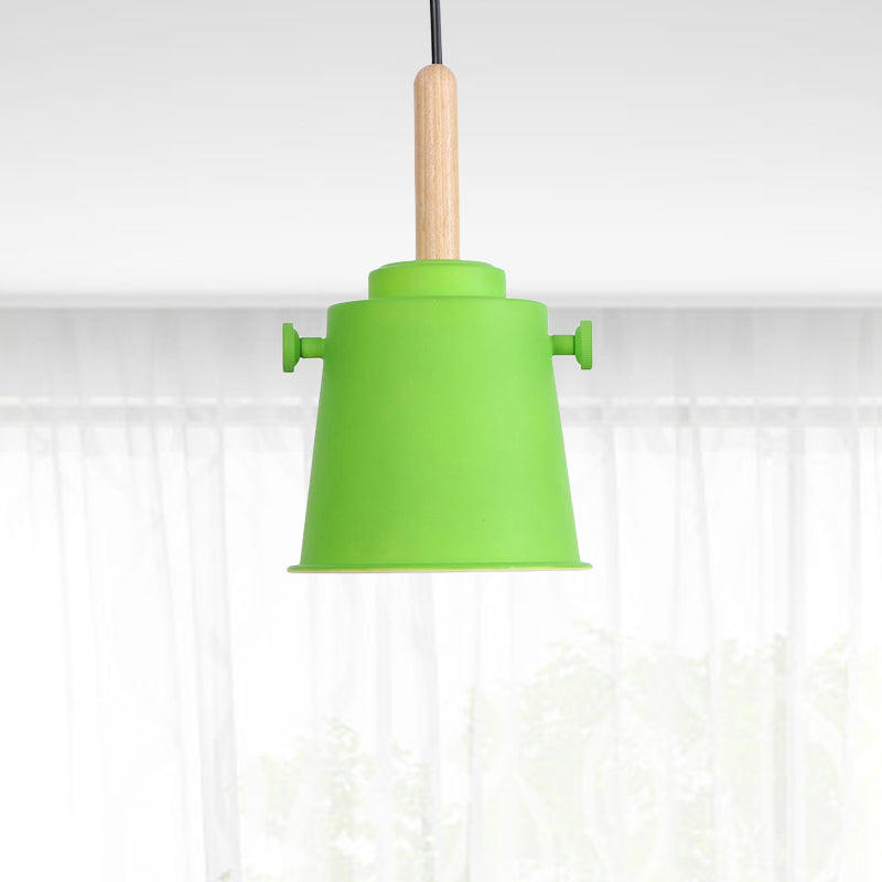 Sleek Adjustable Cord Single Light Pendant Lamp - Modern Metal and Wood Hanging Light