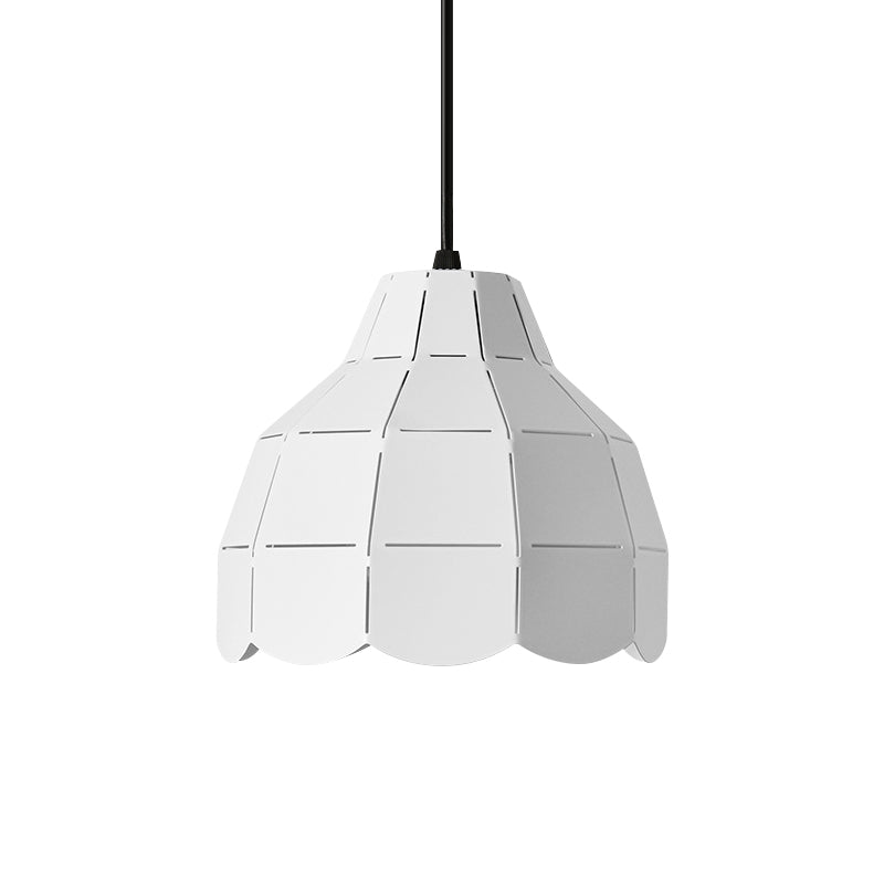 Modern Pink/White/Black Scallop Dome Ceiling Pendant Light - Metal Hanging Lamp Kit