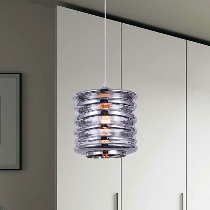 Contemporary Glass Pendant Lighting - Swirl Design Silver/Rose Gold/Amber 1-Light Hanging Ceiling