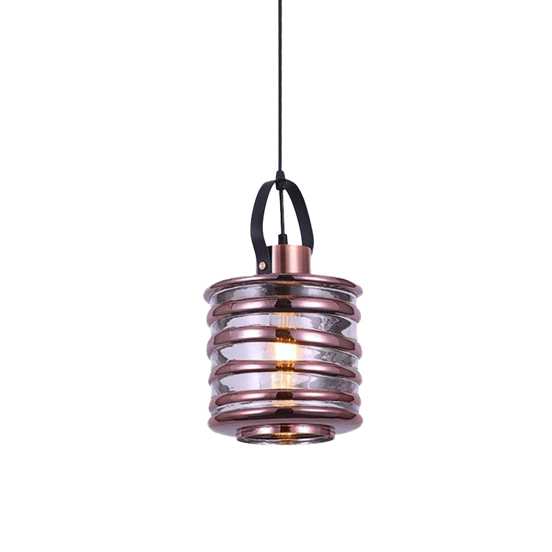 Contemporary Glass Pendant Lighting - Swirl Design Silver/Rose Gold/Amber 1-Light Hanging Ceiling