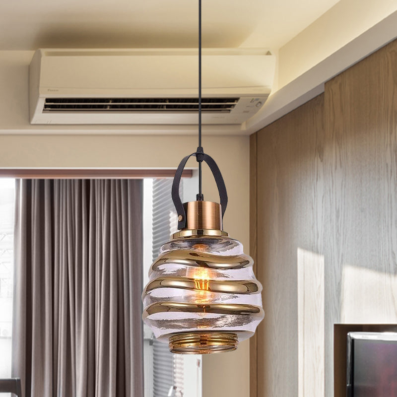 Contemporary Glass Pendant Lighting - Swirl Design Silver/Rose Gold/Amber 1-Light Hanging Ceiling