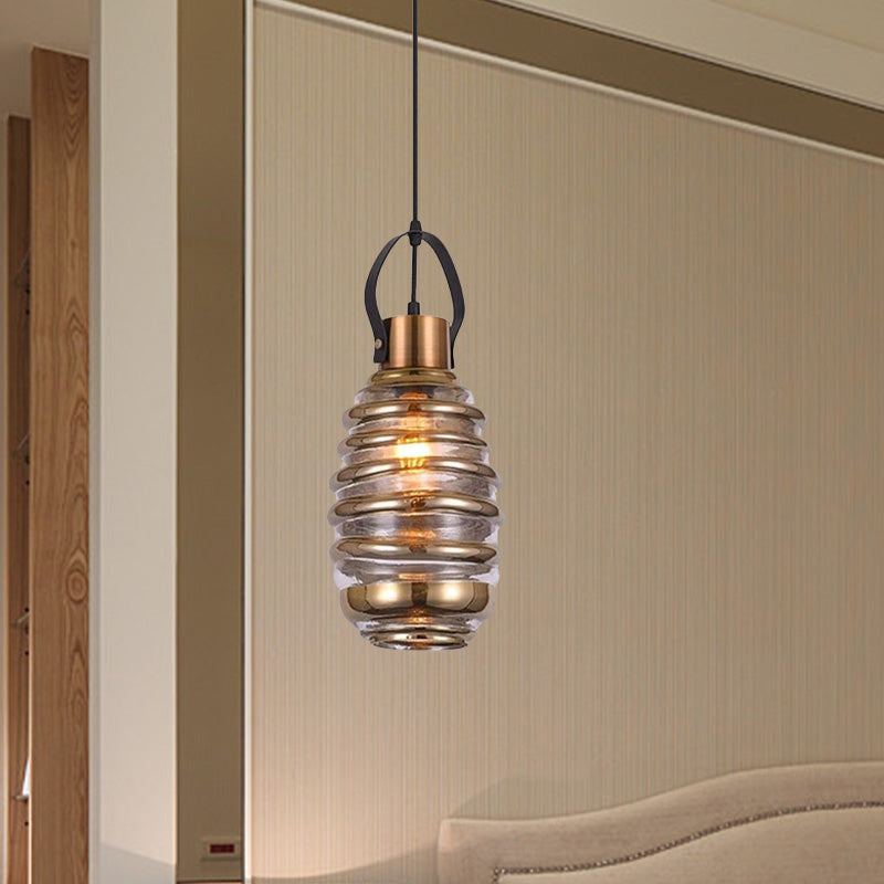 Contemporary Glass Pendant Lighting - Swirl Design Silver/Rose Gold/Amber 1-Light Hanging Ceiling