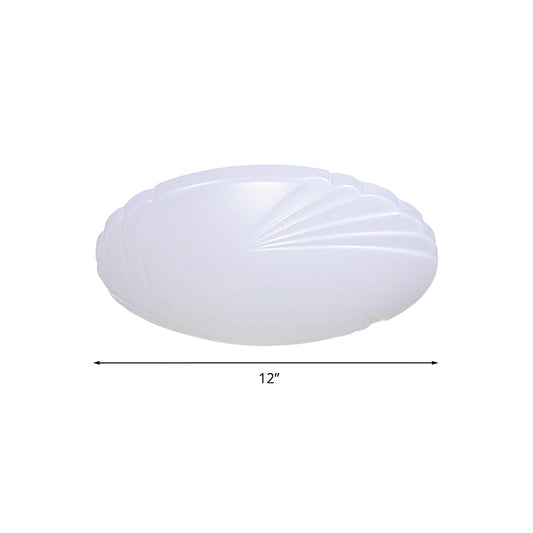 Minimalist Acrylic Shade Led Ceiling Flush Mount - 7.5/9/12 Dia White Light For Bedroom