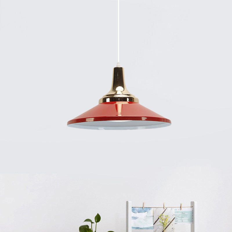 Modern Shallow Pyramid Pendant Lamp - Aluminum, Polished Finish - Ideal for Corridor Lighting