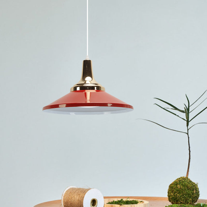 Modern Shallow Pyramid Pendant Lamp - Aluminum, Polished Finish - Ideal for Corridor Lighting