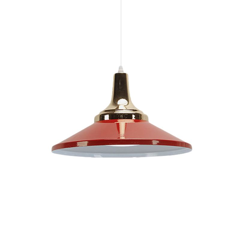 Contemporary Pyramid Pendant Lamp: Aluminum Polished Finish 1-Bulb Light For Corridor