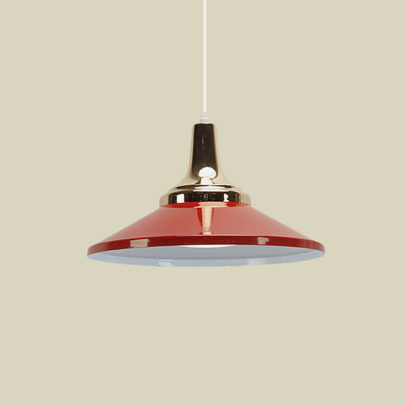 Contemporary Pyramid Pendant Lamp: Aluminum Polished Finish 1-Bulb Light For Corridor