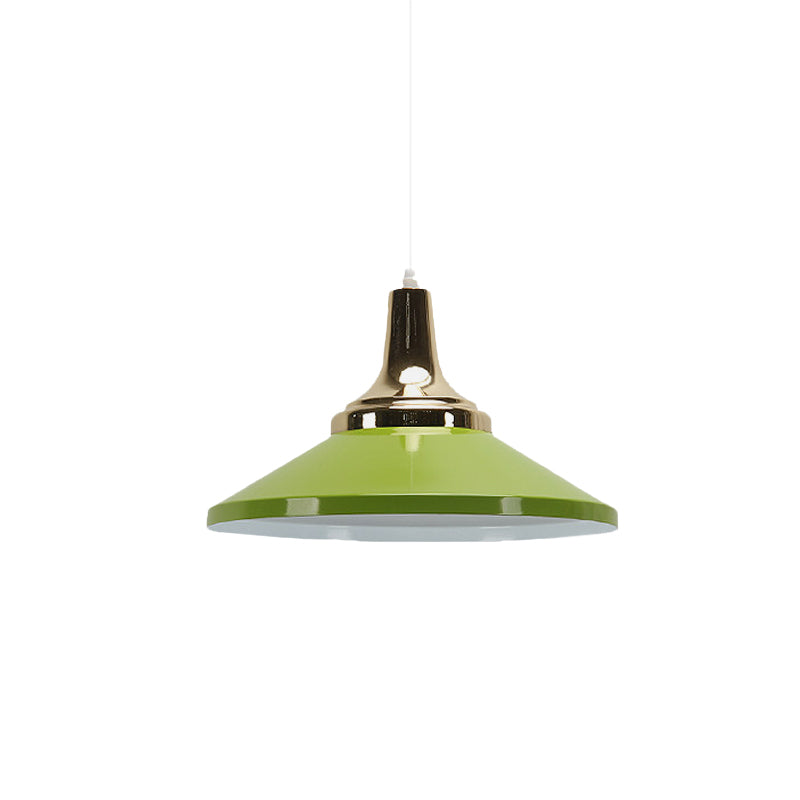 Modern Shallow Pyramid Pendant Lamp - Aluminum, Polished Finish - Ideal for Corridor Lighting