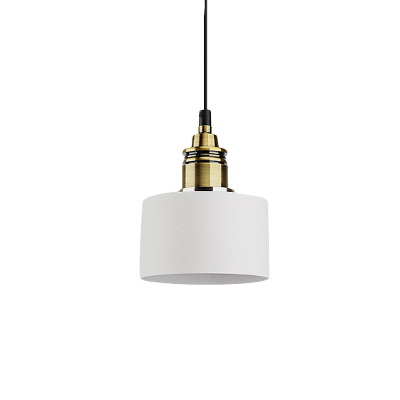 Modern Monochrome Round Shade Hanging Light - Stylish Aluminum Pendant for Study Room