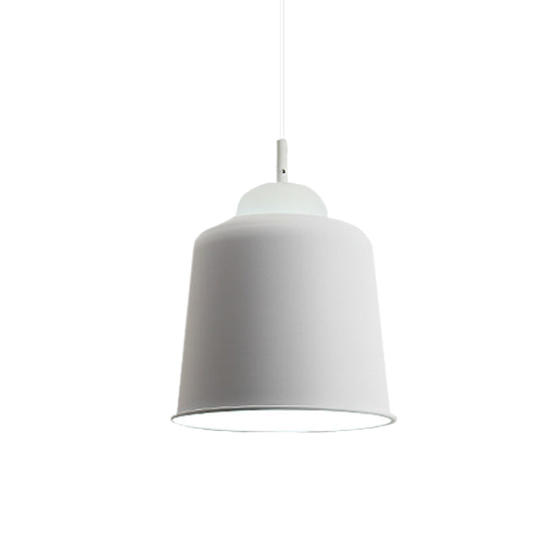 Sleek Monochrome Metal Suspension Light for Study Room - Single Light Hanging Lamp