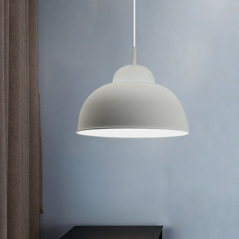 Sleek Monochrome Metal Suspension Light for Study Room - Single Light Hanging Lamp