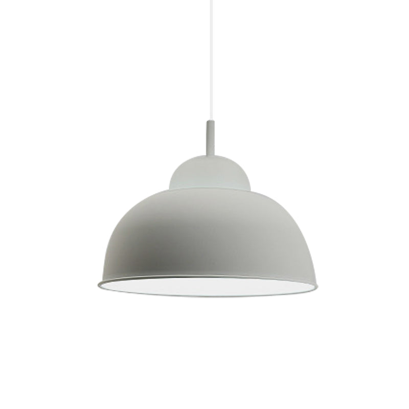 Sleek Monochrome Metal Suspension Light for Study Room - Single Light Hanging Lamp