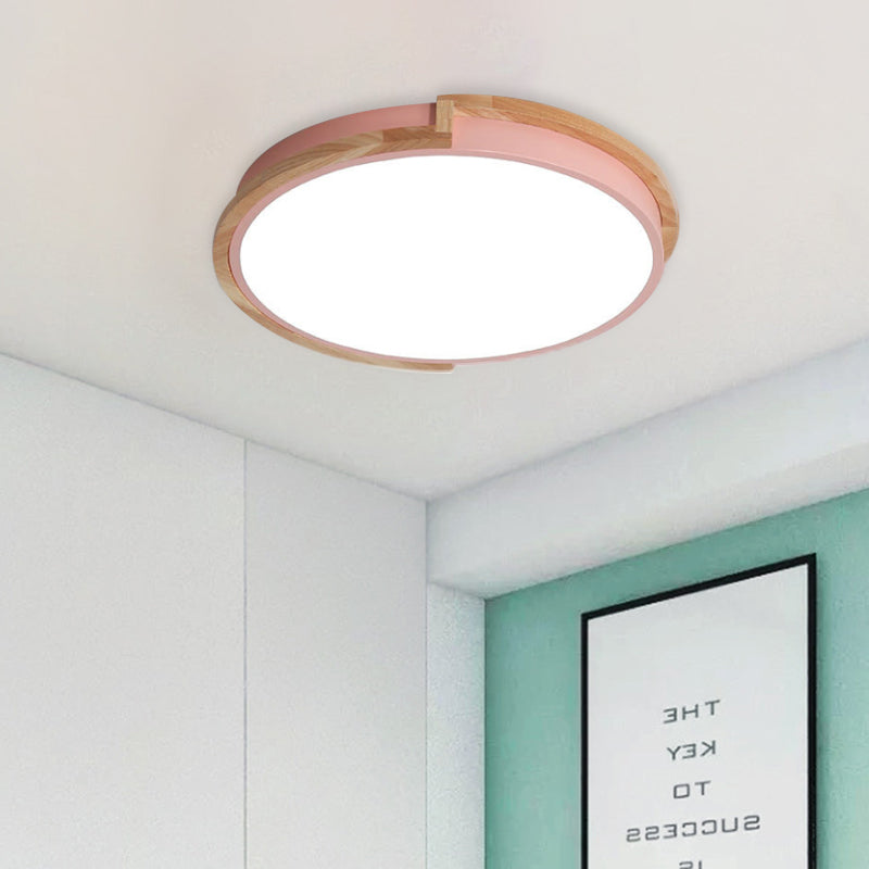 Nordic Stylish Acrylic Round Flush Ceiling Light in Warm/White Light for Living Room or Porch