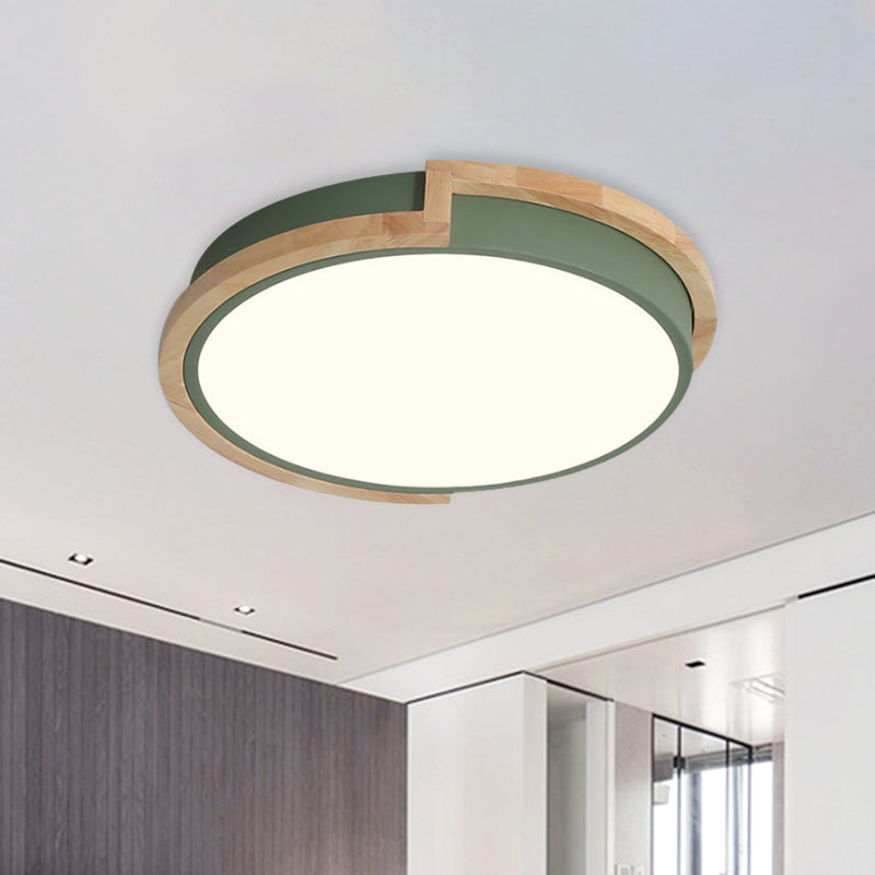 Nordic Stylish Acrylic Round Flush Ceiling Light in Warm/White Light for Living Room or Porch