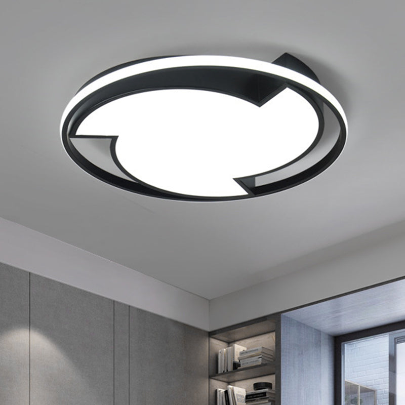 Child Bedroom Cartoon Tornado LED Ceiling Light in Acrylic Black - Flush Ceiling Lamp