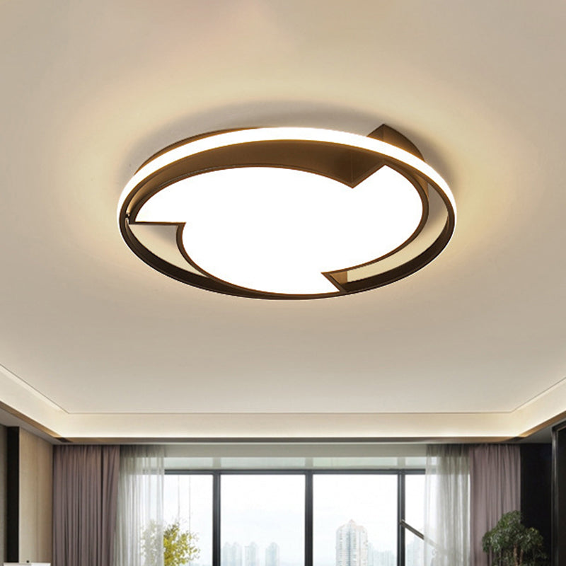 Child Bedroom Cartoon Tornado LED Ceiling Light in Acrylic Black - Flush Ceiling Lamp