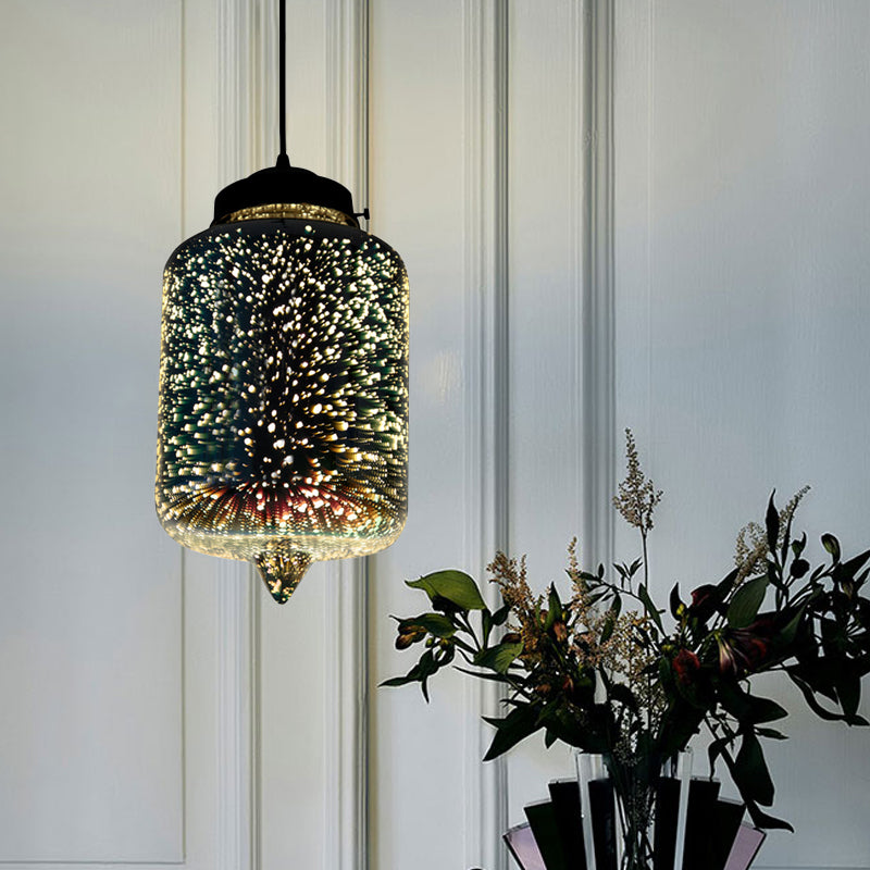 Lampe suspendue en verre coloré avec LED chromée, design 3D moderne, éclairage de plafond suspendu