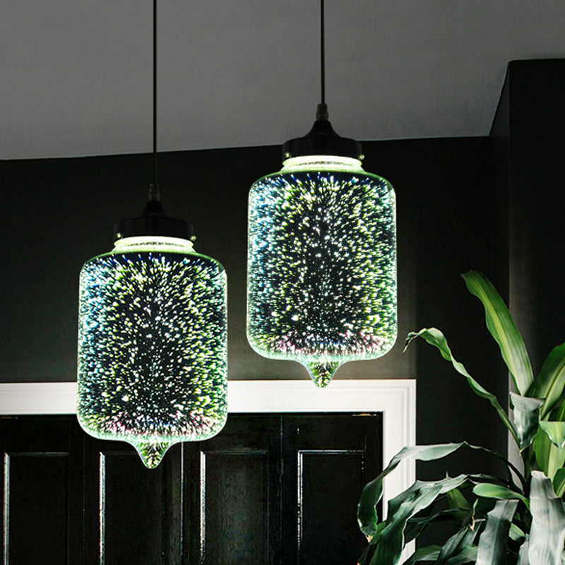 Lampe suspendue en verre coloré avec LED chromée, design 3D moderne, éclairage de plafond suspendu
