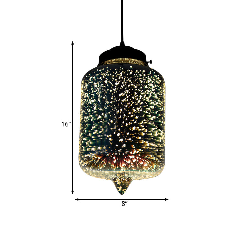 Lampe suspendue en verre coloré avec LED chromée, design 3D moderne, éclairage de plafond suspendu