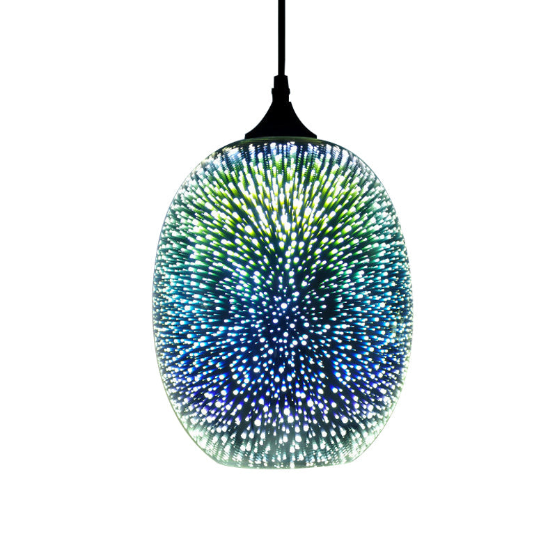 Lampe suspendue en verre coloré avec LED chromée, design 3D moderne, éclairage de plafond suspendu
