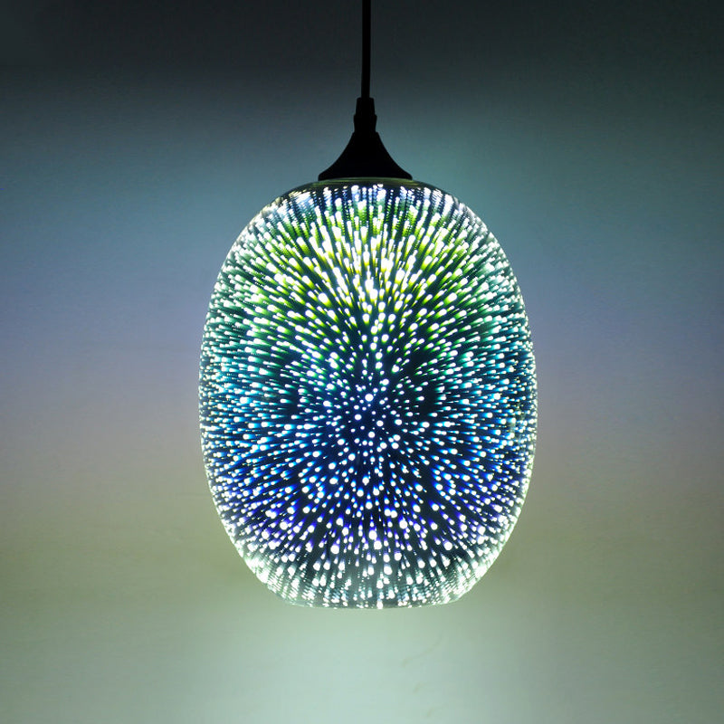 Lampe suspendue en verre coloré avec LED chromée, design 3D moderne, éclairage de plafond suspendu