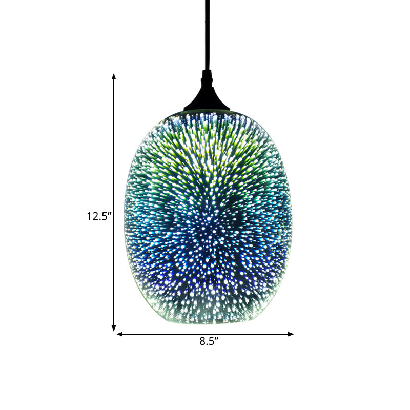 Lampe suspendue en verre coloré avec LED chromée, design 3D moderne, éclairage de plafond suspendu
