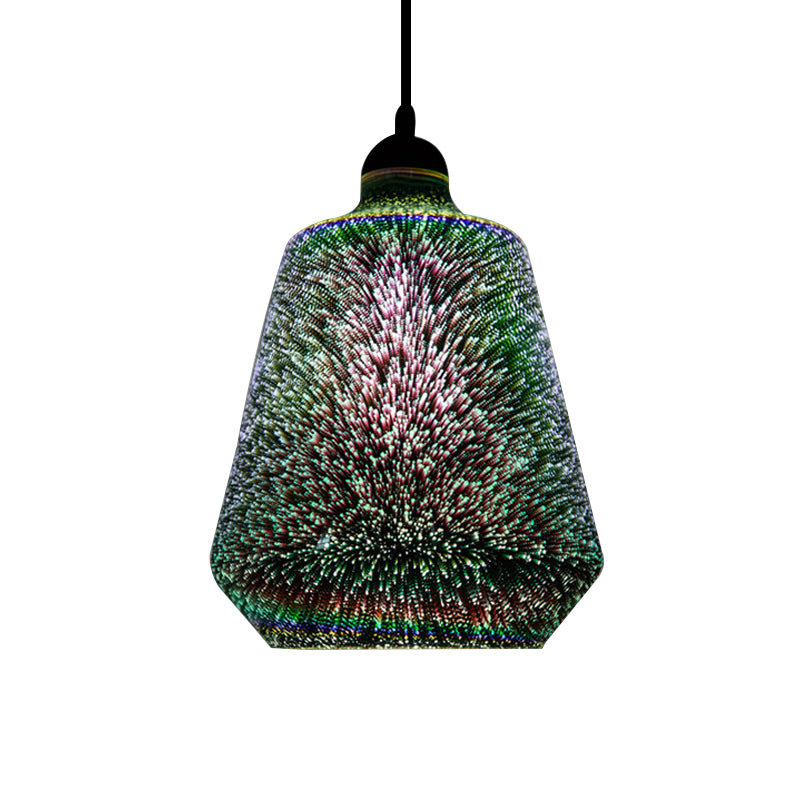 Lampe suspendue en verre coloré avec LED chromée, design 3D moderne, éclairage de plafond suspendu