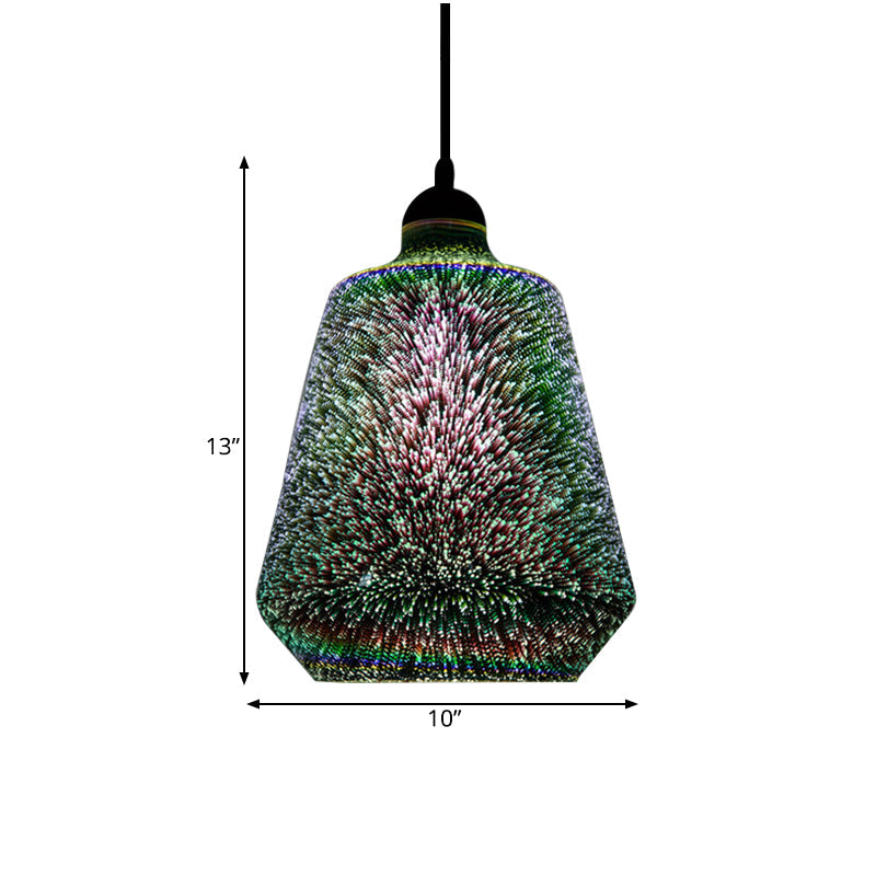 Lampe suspendue en verre coloré avec LED chromée, design 3D moderne, éclairage de plafond suspendu