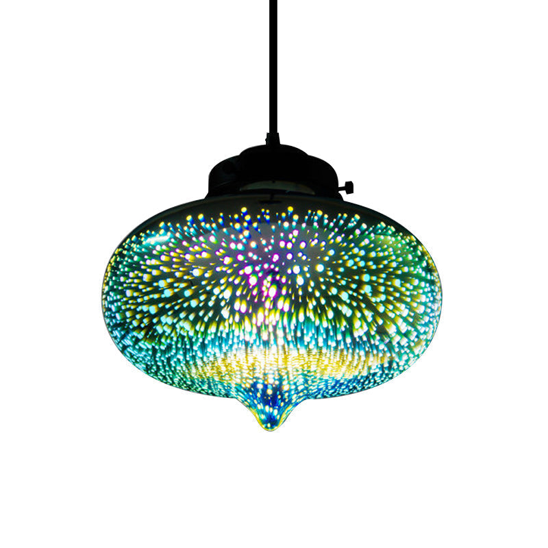 Lampe suspendue en verre coloré avec LED chromée, design 3D moderne, éclairage de plafond suspendu