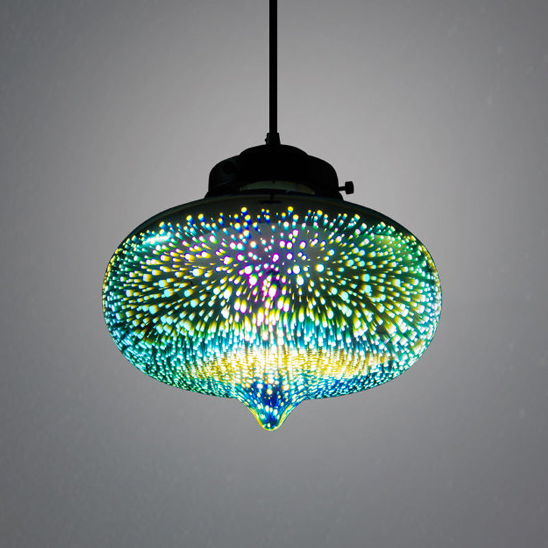 Lampe suspendue en verre coloré avec LED chromée, design 3D moderne, éclairage de plafond suspendu