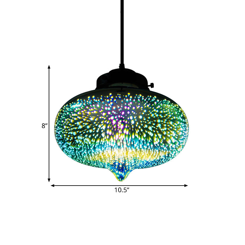 Lampe suspendue en verre coloré avec LED chromée, design 3D moderne, éclairage de plafond suspendu