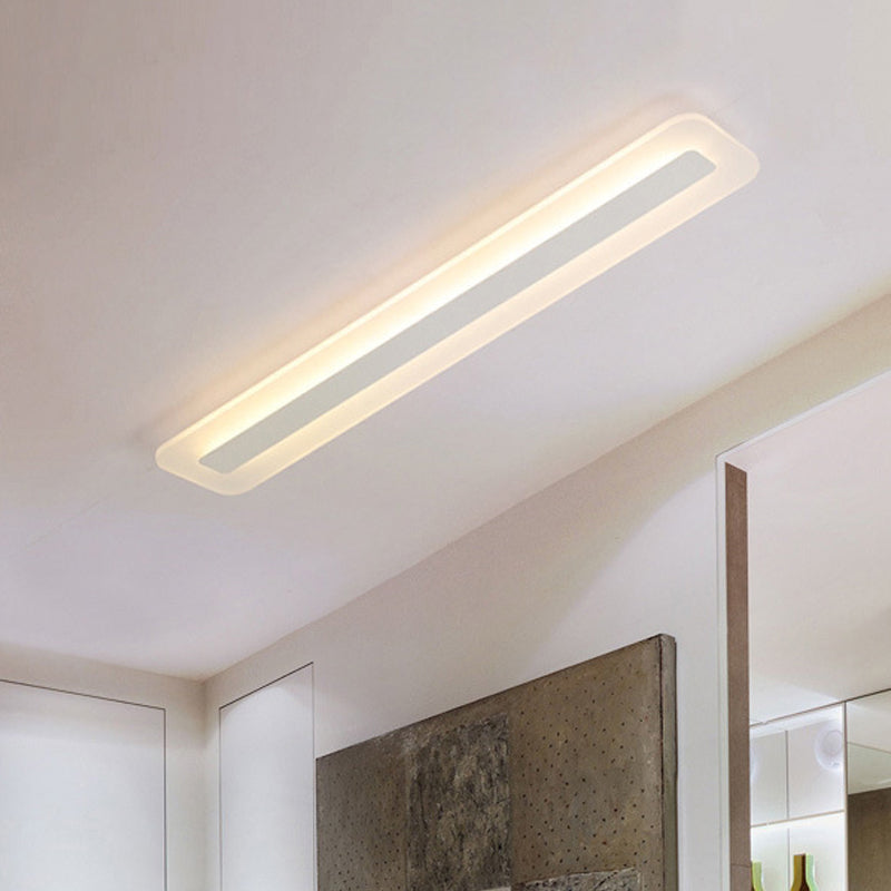 Modern Led Acrylic Flush Mount Light - 16/23.5/31.5 Wide White Ceiling Fixture With Warm/White / 16