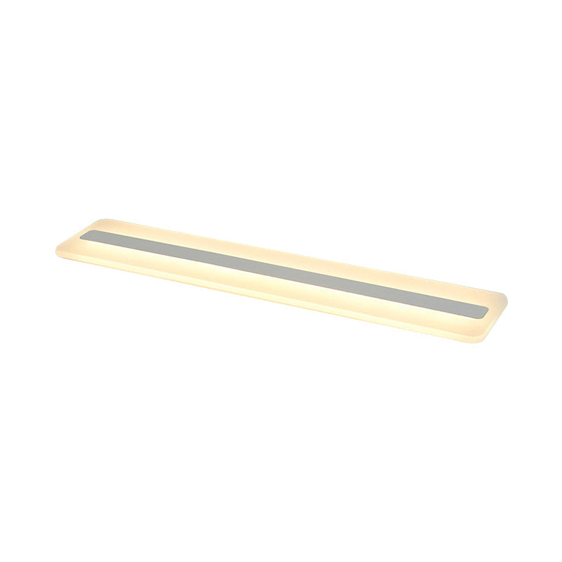 Modern LED Acrylic Flush Mount Light - 16"/23.5"/31.5" Wide, White Ceiling Fixture with Warm/White Light