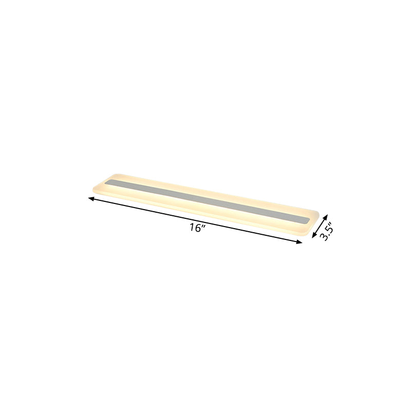 Modern LED Acrylic Flush Mount Light - 16"/23.5"/31.5" Wide, White Ceiling Fixture with Warm/White Light