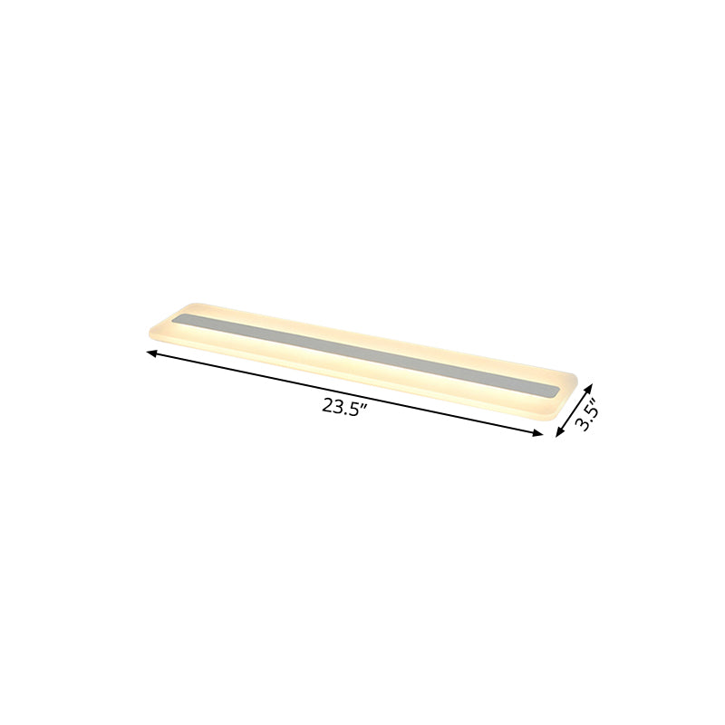 Modern Led Acrylic Flush Mount Light - 16/23.5/31.5 Wide White Ceiling Fixture With Warm/White
