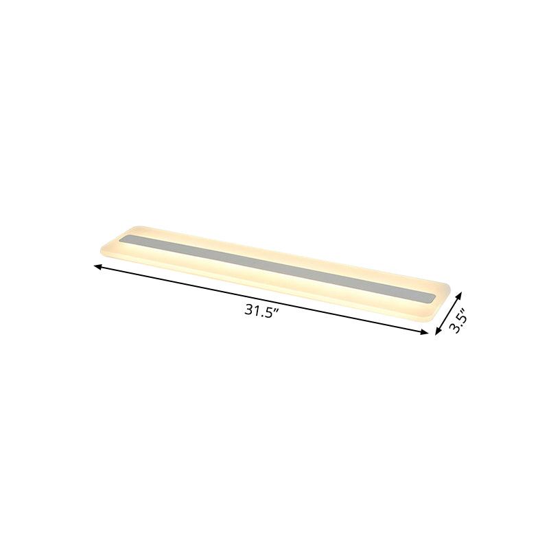 Modern LED Acrylic Flush Mount Light - 16"/23.5"/31.5" Wide, White Ceiling Fixture with Warm/White Light