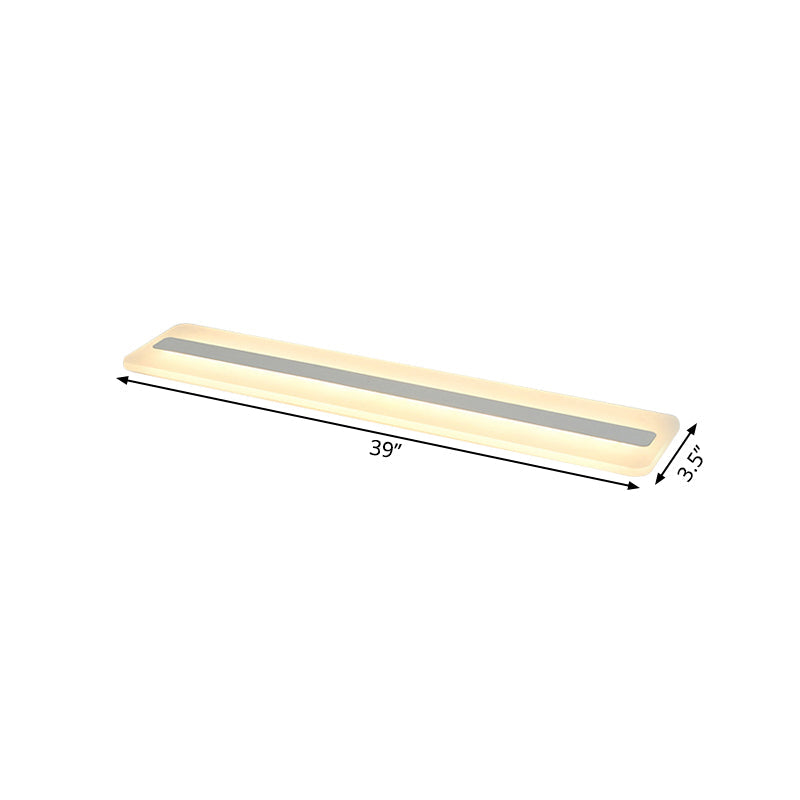 Modern LED Acrylic Flush Mount Light - 16"/23.5"/31.5" Wide, White Ceiling Fixture with Warm/White Light