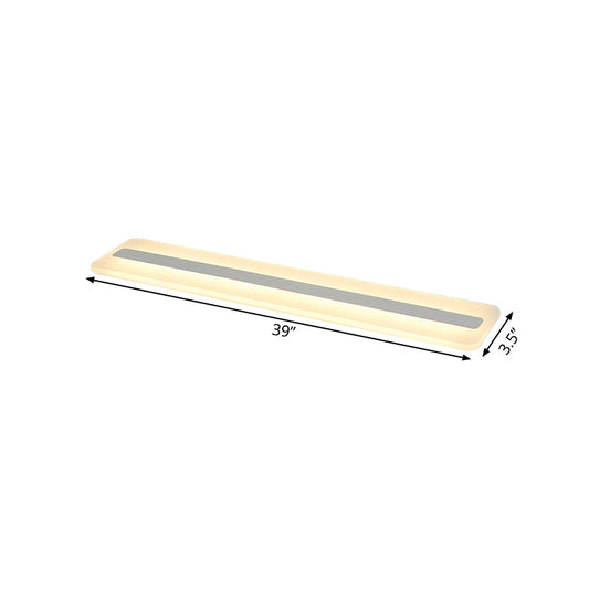 Modern Led Acrylic Flush Mount Light - 16/23.5/31.5 Wide White Ceiling Fixture With Warm/White