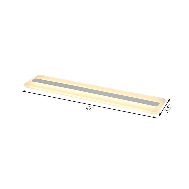 Modern LED Acrylic Flush Mount Light - 16"/23.5"/31.5" Wide, White Ceiling Fixture with Warm/White Light