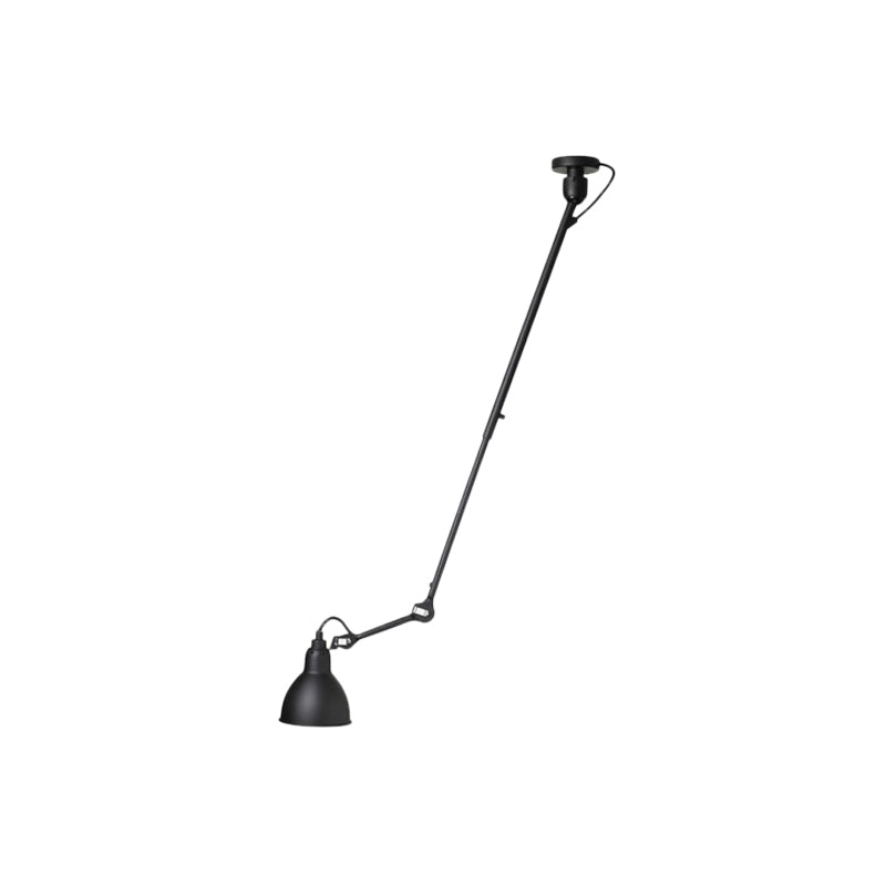 Lampe à suspension moderne en forme de dôme avec bras articulé - Plafonnier noir/gris pour cuisine