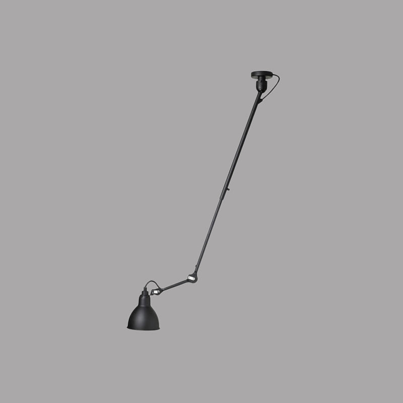Lampe à suspension moderne en forme de dôme avec bras articulé - Plafonnier noir/gris pour cuisine