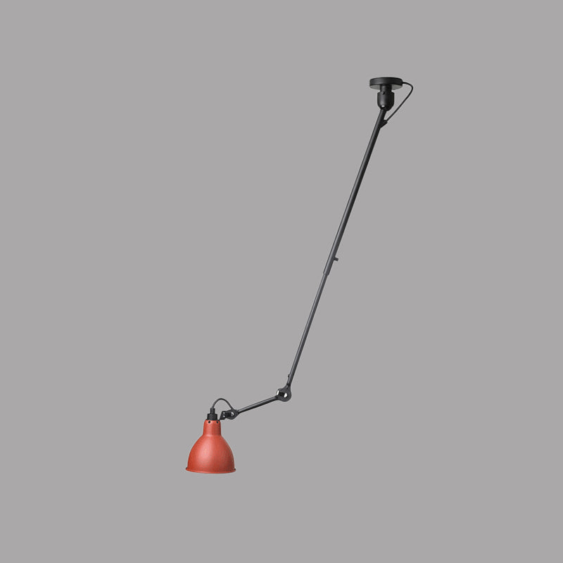 Lampe à suspension moderne en forme de dôme avec bras articulé - Plafonnier noir/gris pour cuisine