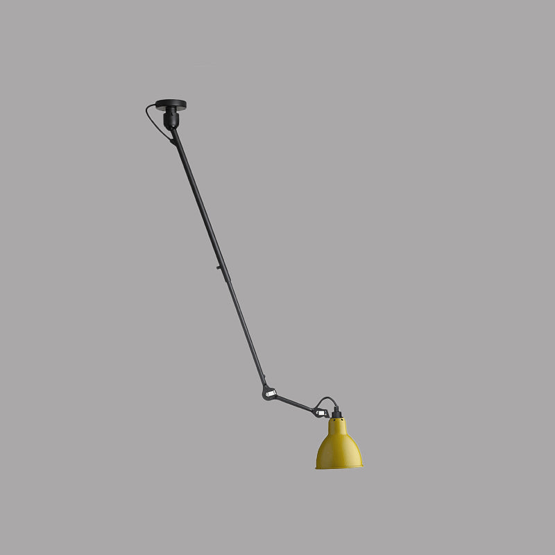 Lampe à suspension moderne en forme de dôme avec bras articulé - Plafonnier noir/gris pour cuisine